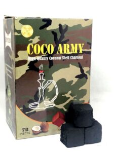Coco Army charcoal 72pcs 1KG natural coconut hookah cubes in UAE