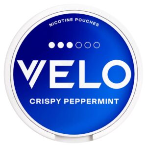 VELO Nicotine Pouch 18MG can with discreet under-lip pouches in UAE