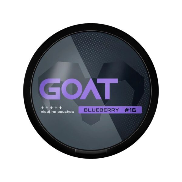 GOAT Nicotine Pouch 16MG can with discreet under-lip pouches in UAE
