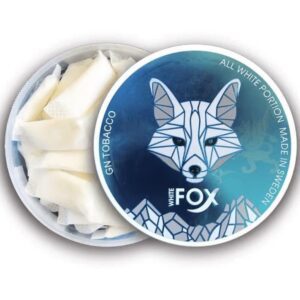 Fox Nicotine Pouch 18MG can with discreet under-lip pouches in UAE