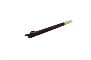 Hand Carved Wooden Medwakh pipe in polished brown wood finish