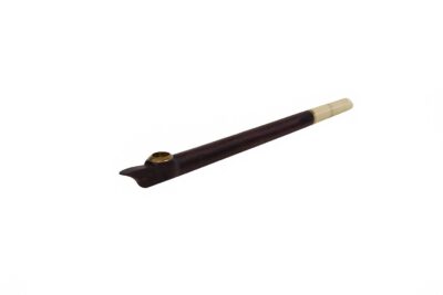 Hand Carved Wooden Medwakh pipe in polished brown wood finish
