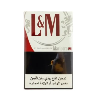 L&M Red Label 8mg Tar 0.6mg Nicotine Cigarettes Pack Available in ajman