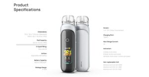 Aspire Pixo Vape 30W pod kit with 1.47 inch touchscreen and 3ml pod ajman