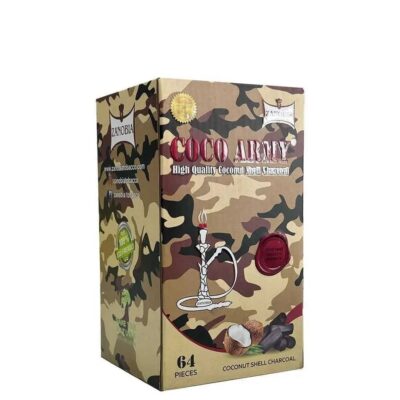 Coco Army Shisha Charcoal Finger 64pcs – natural coconut hookah charcoal in Ajman & Sharjah