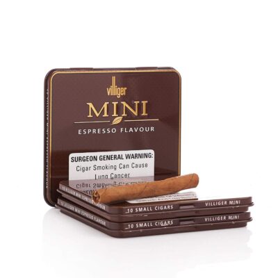 Villiger Mini Espresso mini cigarillos in portable tin with espresso aroma