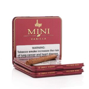Villiger Mini Vanilla mini cigarillos in portable tin with vanilla aroma