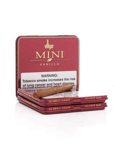 Villiger Mini Vanilla mini cigarillos in portable tin with vanilla aroma