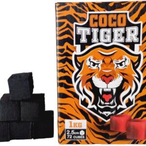 COCO Tiger 1kg 72 pcs Natural Coconut Shell Charcoal for Hookah