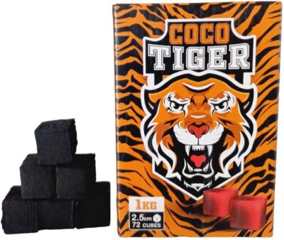 COCO Tiger 1kg 72 pcs Natural Coconut Shell Charcoal for Hookah