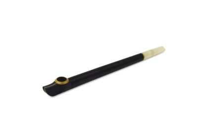 Black Gold Medwakh Pipe with polished dark finish and gold detailing