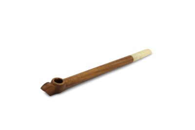 Wild Native Wooden Medwakh with natural finish and silver bowl