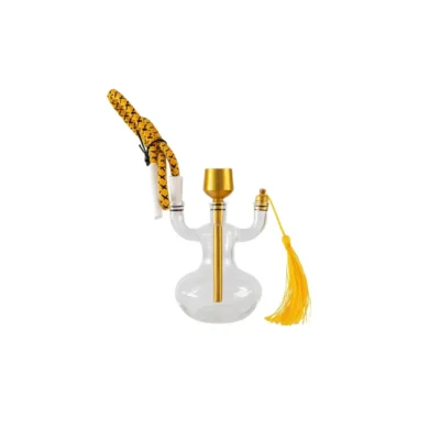 Mini Crystal Glass Full Set Shisha – Gold Edition tiny hookah UAE