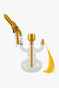 Mini Crystal Glass Full Set Shisha – Gold Edition tiny hookah UAE
