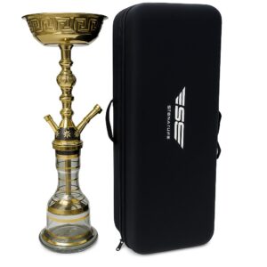 Signature fully brass hookah full set with carrying bag UAE