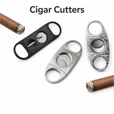 Pocket Stainless Steel Double Blade Silver Cigar Cutter Tool by Toonny in UAE