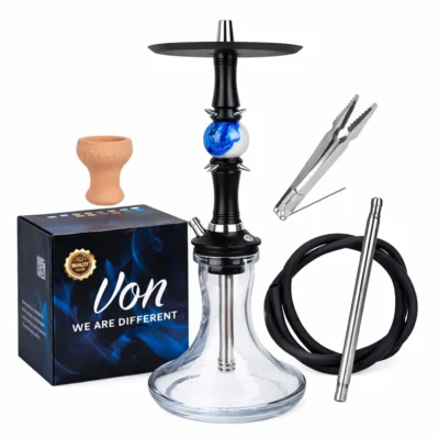 VON YH-301 DAN Hookah stainless steel black premium shisha set
