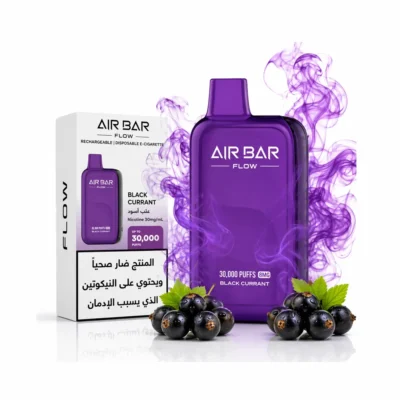 Airbar Flow 30000 Puffs 20mg disposable vape black currant Ajman Sharjah UAE