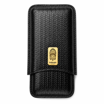 Lubinski Leather Cigar Case for 3 Cigars with Luxury Gift Box