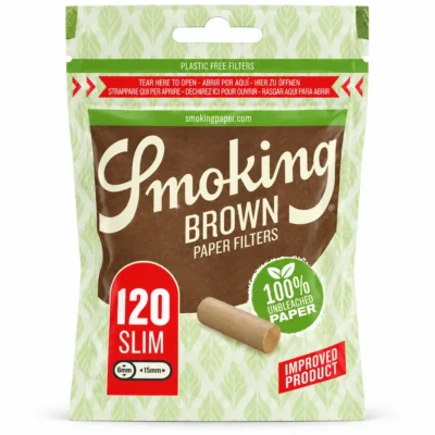 Organic Smoking Brown Filters 120 Slim Unbleached Paper Filters UAE